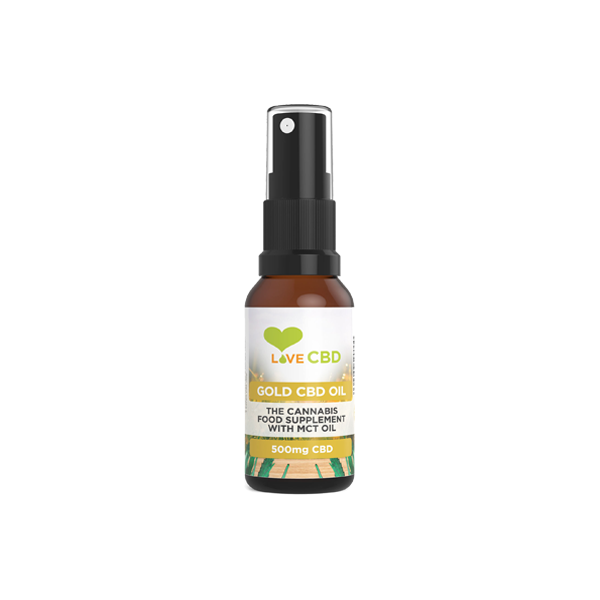 Spray d'huile de CBD Gold Love CBD 500 mg - 20 ml