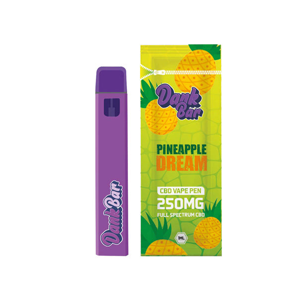 Dank Bar 250 mg CBD Vape à spectre complet jetable par Purple Dank - 12 saveurs