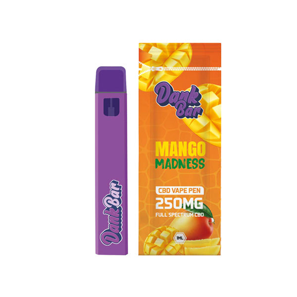 Dank Bar 250 mg CBD Vape à spectre complet jetable par Purple Dank - 12 saveurs