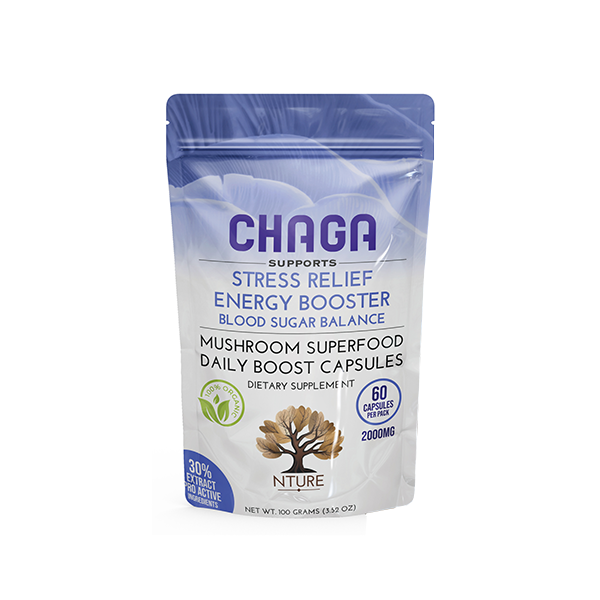 NTURE Cápsulas de Hongo Chaga de 2000 mg - 60 Cápsulas