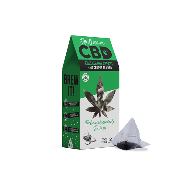 Equilibrium Full Spectrum 48mg CBD English Breakfast Tea Bags - Box of 12