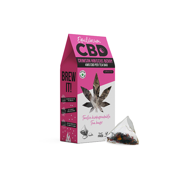 Equilibrium Broad Spectrum CBD Crimson Hibiscus Berry Tea Bags - Box of 12