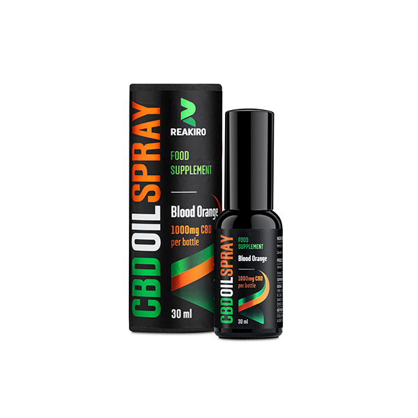 Reakiro 1000mg CBD Blood Orange Flavour Oil Spray - 30ml (BUY 1 GET 1 FREE)