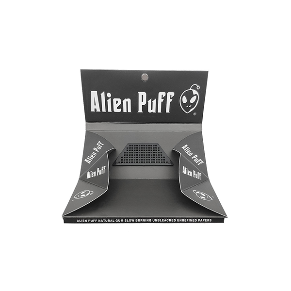 Alien Puff 4-in-1 Kingsize Brown Papers, Filter Tips, Rolling Tray & Grinder - 12 Booklets - Shop Now At The CBD Hut 