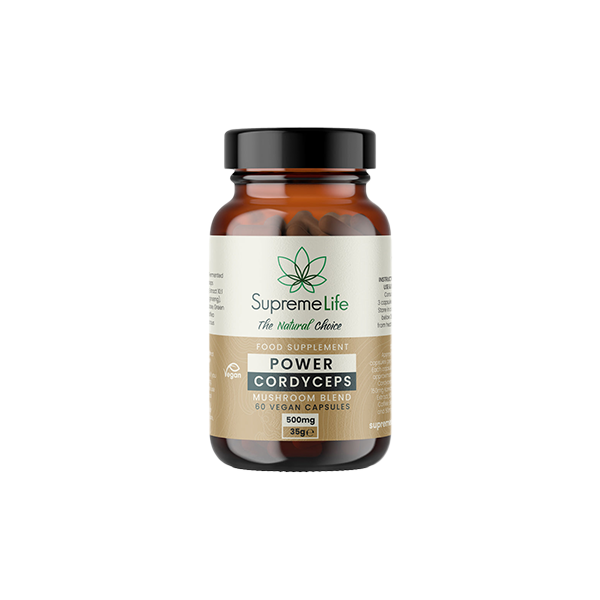 Supreme Life Power 500mg Cordyceps Vegan Capsules - 60 Caps