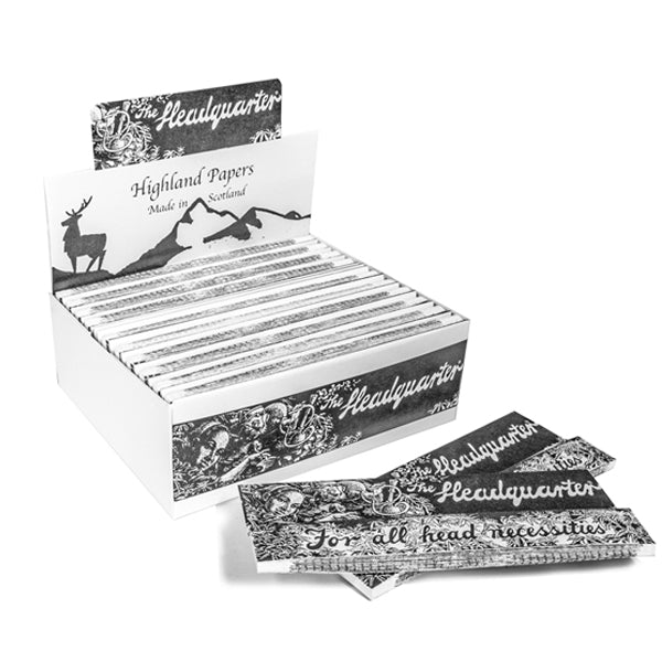 Highland Headquarters King Size Rolling Papers & Tips - 24 Packs