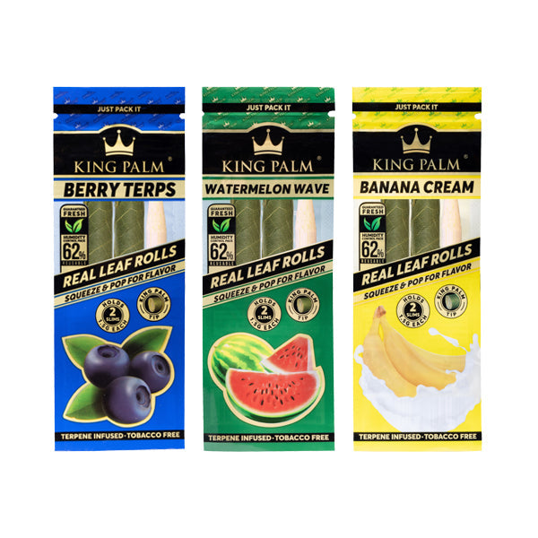 2 King Palm Flavoured Slim 1.5G Rolls - Shop Now At The CBD Hut 