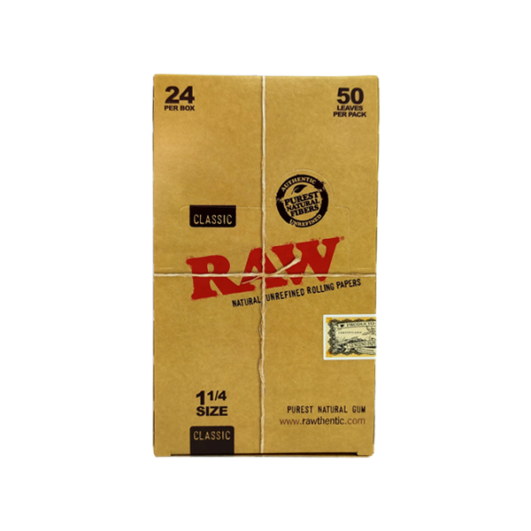 24 papeles de liar Raw Classic tamaño 1 1/4