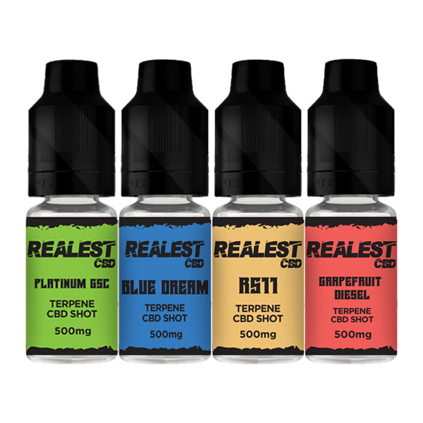 Realest CBD 500mg Terpene Infused CBD Booster Shot - 10ml (BUY 1 GET 1 FREE) - Shop Now At The CBD Hut 