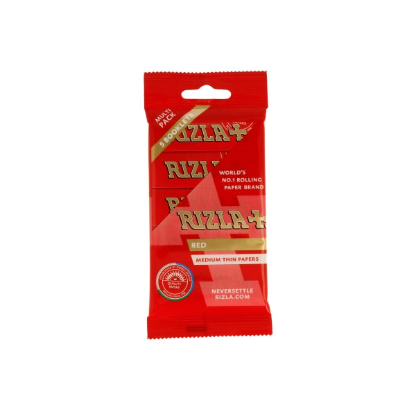 Paquet de 5 feuilles à rouler Rizla rouges régulières (Flow Pack)