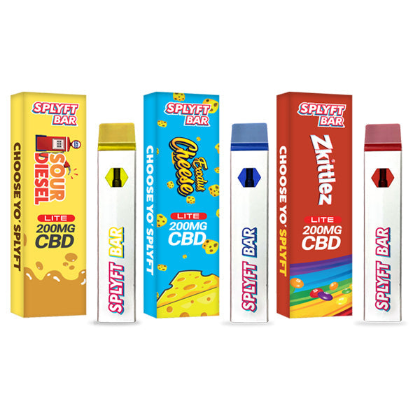 SPLYFT BAR LITE Vape desechable de CBD de espectro completo de 200 mg - 12 sabores