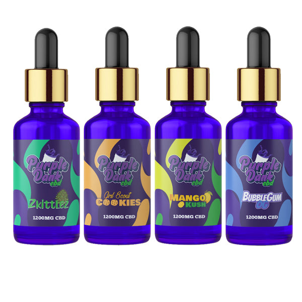 Purple Dank CBD 1200 mg Huile de CBD aromatisée à spectre complet 30 ml (ACHETER-EN 1, OBTENIR 1 GRATUITE)