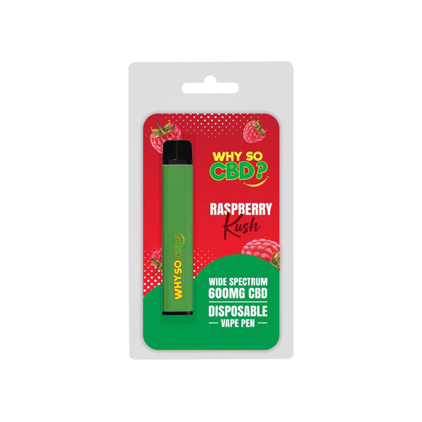 Why So CBD? 600mg Wide Spectrum CBD Disposable Vape Pen - 12 Flavours