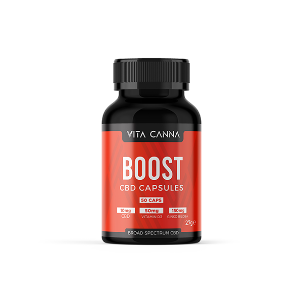 Vita Canna 500 mg Capsules végétaliennes CBD à large spectre fonctionnel - 50 Caps