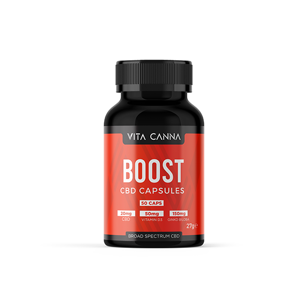 Vita Canna 1000mg Capsules végétaliennes fonctionnelles à large spectre CBD - 50 Caps