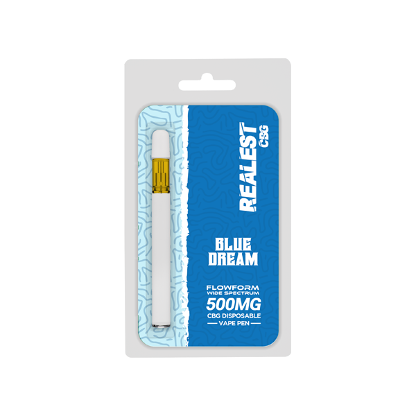 Realest CBG 500mg Flowform Wide Spectrum CBG Disposable Vape Pen 170 Puffs (BUY 1 GET 1 FREE) - Shop Now At The CBD Hut 