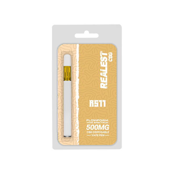 Realest CBG 500mg Flowform Wide Spectrum CBG Disposable Vape Pen 170 Puffs (BUY 1 GET 1 FREE) - Shop Now At The CBD Hut 