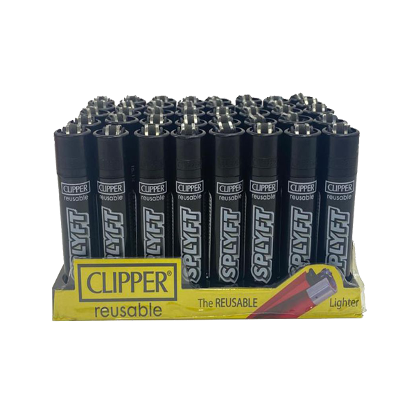 40 encendedores recargables clásicos grandes Clipper SPLYFT negro