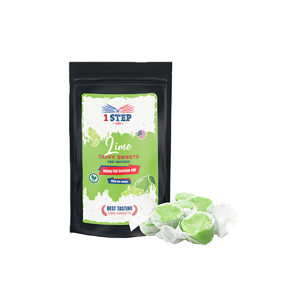 1 Step CBD 100mg Full Spectrum Lime Taffy Grab Bag - 60g