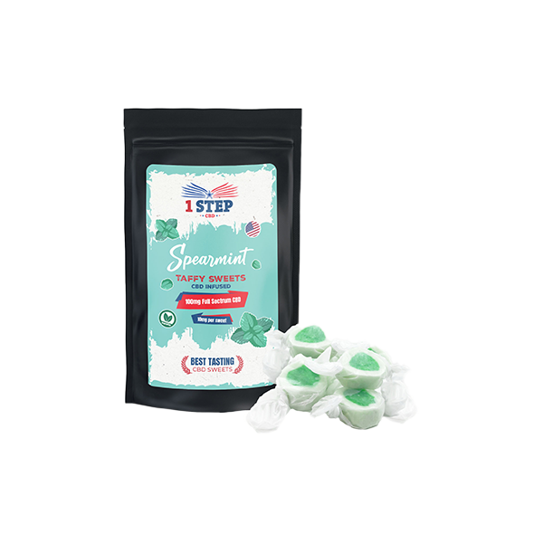 1 Step CBD 100mg Full Spectrum Spearmint Taffy Grab Bag - 60g