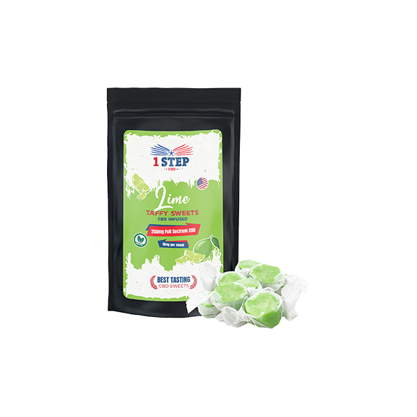 1 Step CBD 250mg Full Spectrum Lime Taffy Grab Bag - 150g