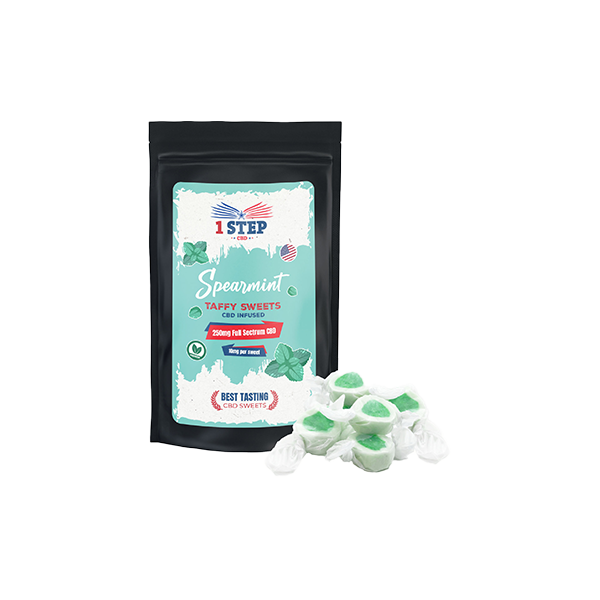 1 Step CBD 250mg Full Spectrum Spearmint Taffy Grab Bag - 150g