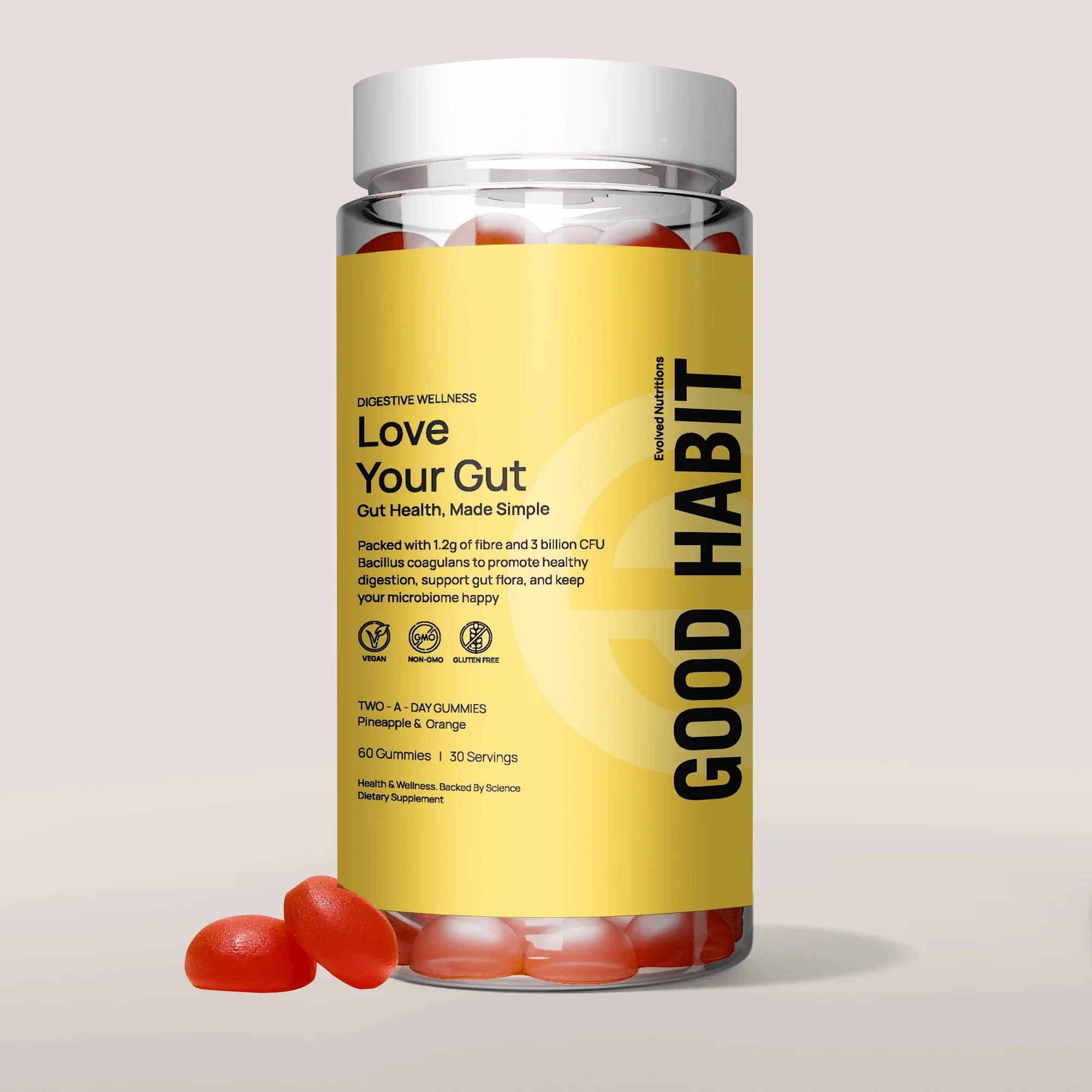 Evolved 'Love Your Gut' Prebiotic & Probiotic Gummies