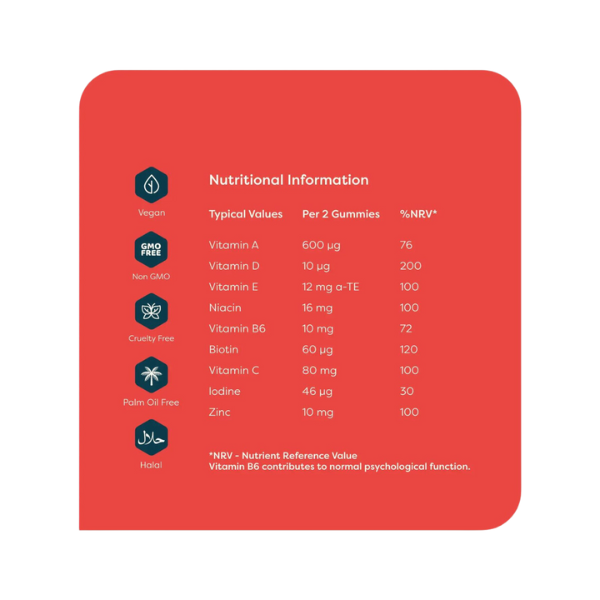 Prym Health Blood Orange Multivitamin Gummies Nutritional Information