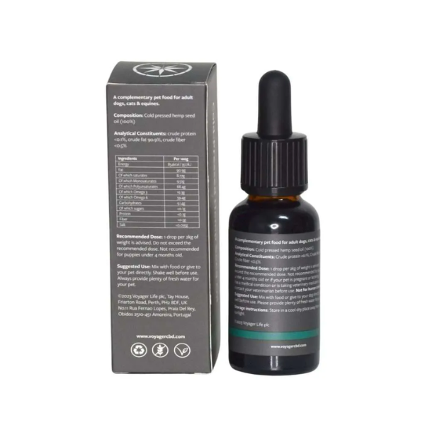 Voyager Pets Organic Hemp Seed Oil Ingredients