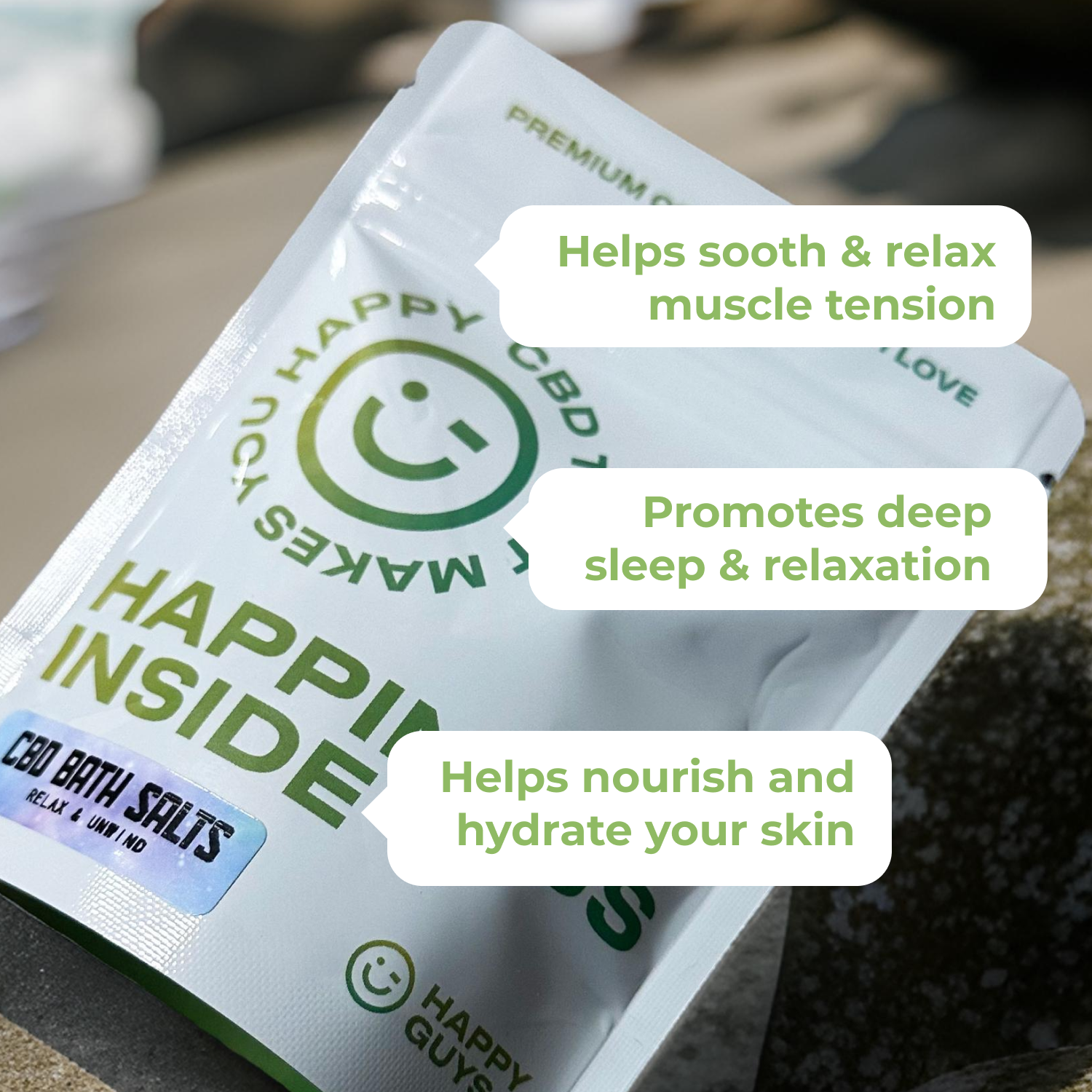 Happy Guys Night Time 90mg CBD Bath Salts - Relax & Unwind