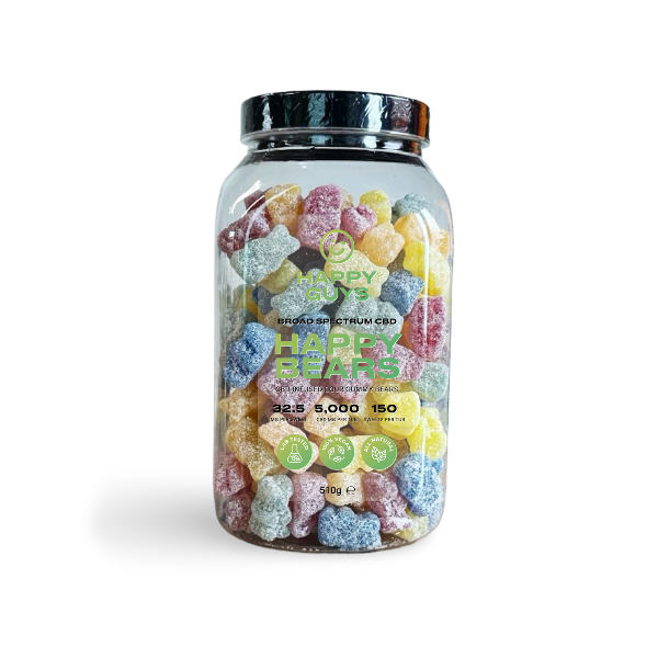 Happy Guys 5000mg CBD Gummies - Happy Bears - Large Tub - Shop Now At The CBD Hut 