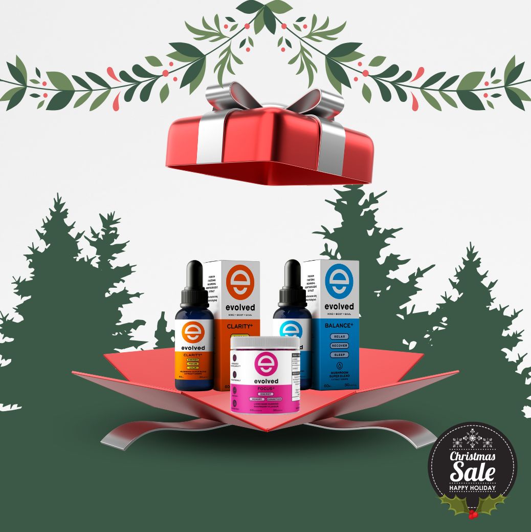 Evolved Christmas Mushroom Extract Gift Set Bundle