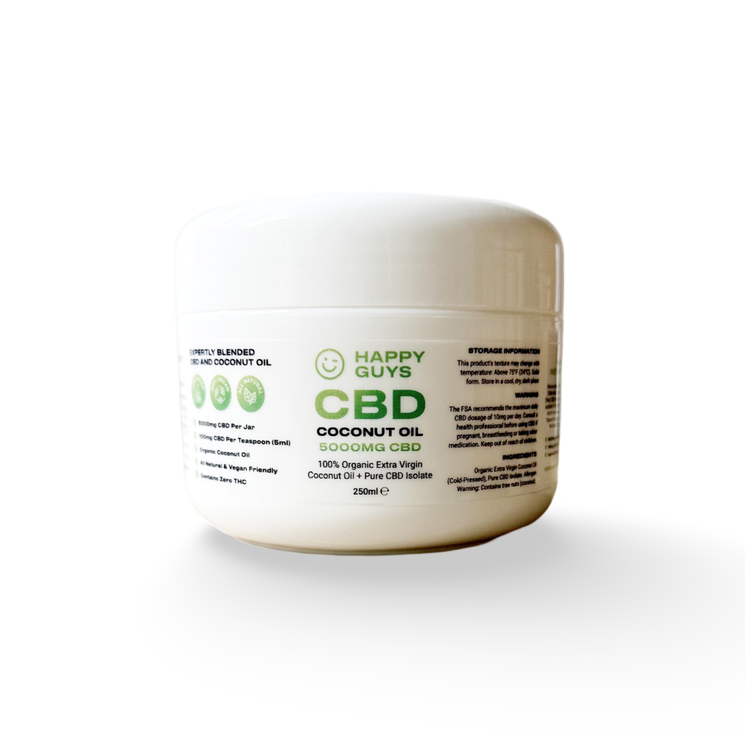 Happy Guys 5000mg CBD Coconut Oil - 250ml