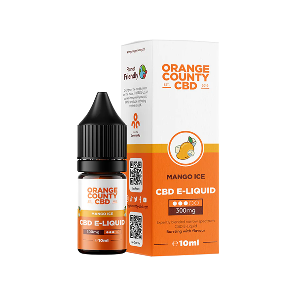 Orange County CBD 300mg Broad Spectrum CBD E-liquid - 10ml (50VG/50PG) - Shop Now At The CBD Hut 