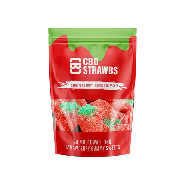 CBD Asylum 600mg Strawberry Gummies Ct Pouch (BUY 1 GET 2 FREE) - Shop Now At The CBD Hut 