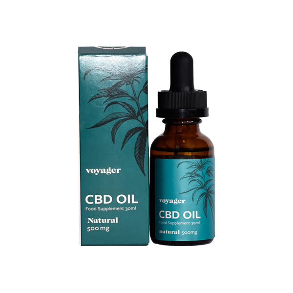 Voyager 500mg CBD Natural Oil - 30ml - Shop Now At The CBD Hut 