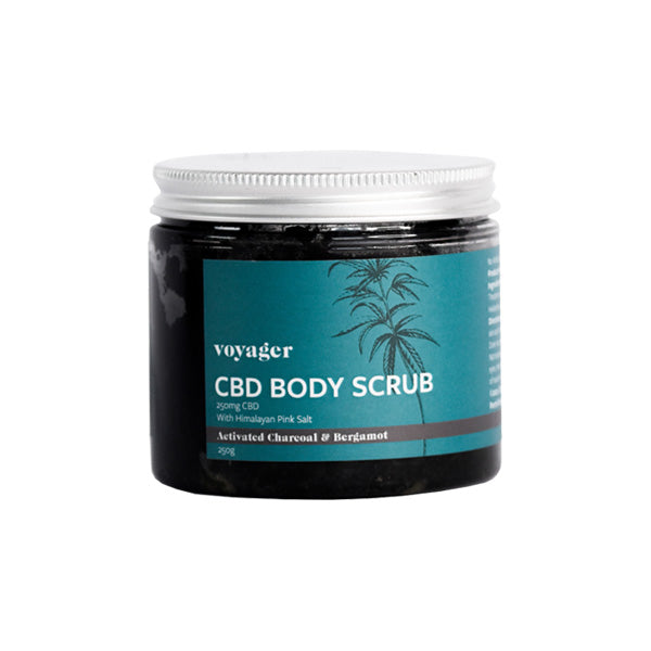 Voyager 250mg CBD Activated Charcoal & Bergamot Body Scrub - 250g - Shop Now At The CBD Hut 