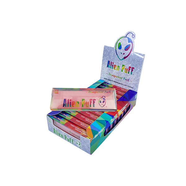 Alien Puff 1.25 Size Transparent Pack Pink Papers & Filter Tips - 12 Booklets - Shop Now At The CBD Hut 