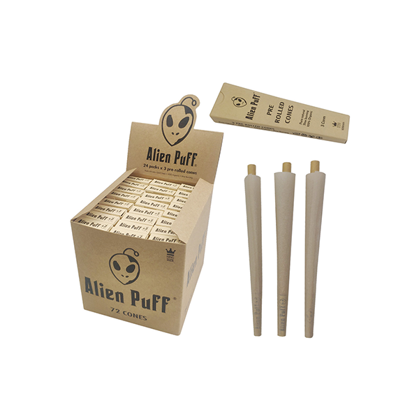 Alien Puff Hemp King Size 3x Cones - 24 Packs - Shop Now At The CBD Hut 