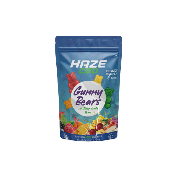 Haze CBD 1000mg Gummy Bears - 20 Pieces - Shop Now At The CBD Hut 