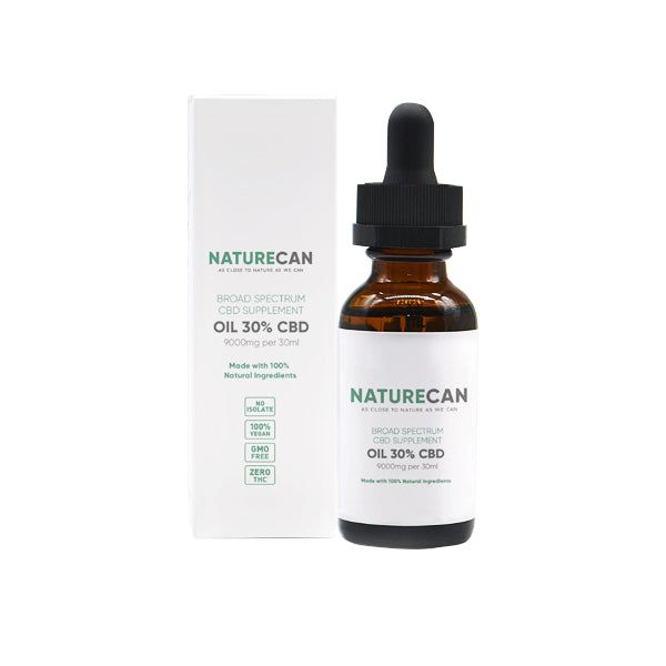 Naturecan 30% 9000mg CBD Broad Spectrum MCT Oil - 30ml - Shop Now At The CBD Hut 