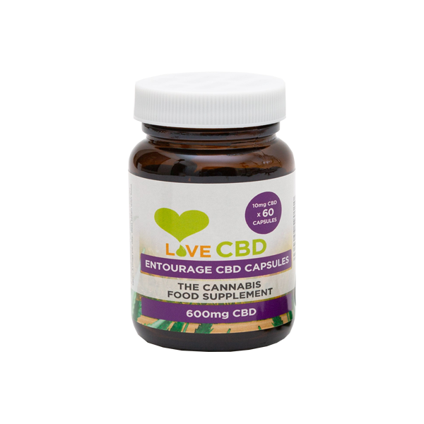 Love CBD 600mg Entourage CBD Capsules - 60 Caps - Shop Now At The CBD Hut 