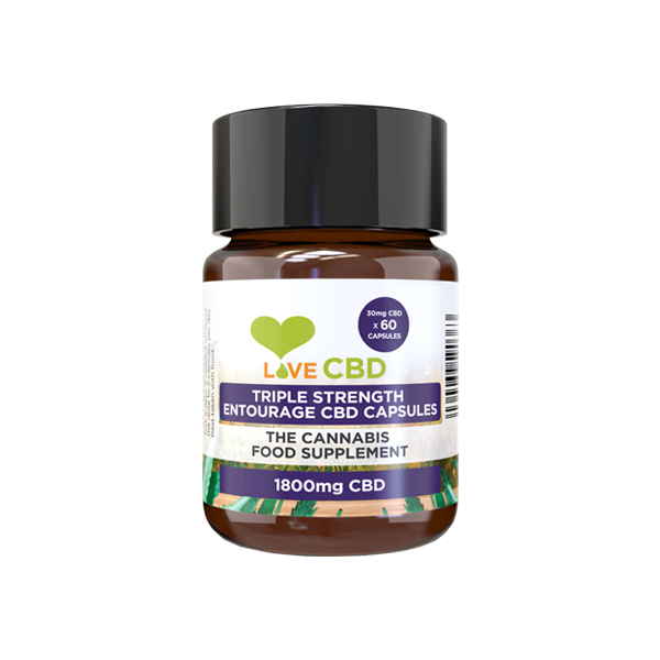 Love CBD 1800mg Triple Strength Entourage CBD Capsules - 60 Caps - Shop Now At The CBD Hut 