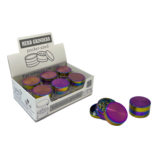 3 Parts Rainbow Metal Grinder - Shop Now At The CBD Hut 