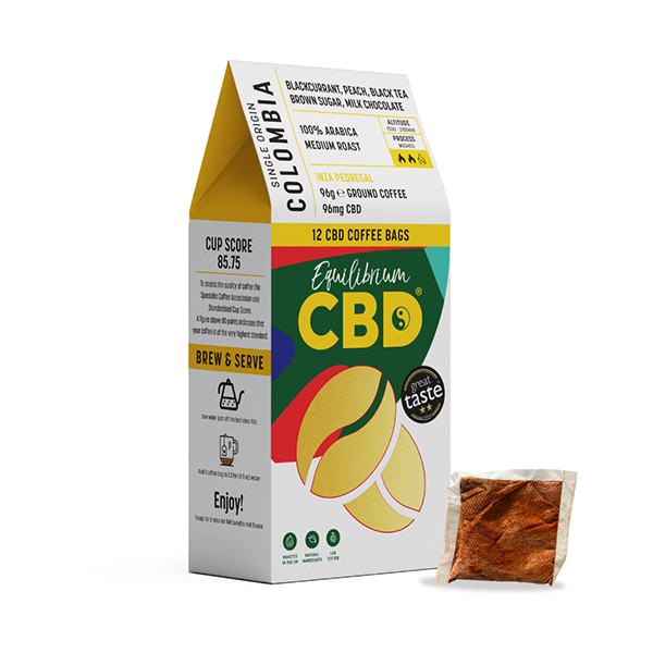 96mg Equilibrium CBD Coffee x 12 coffee bags (BUY 2 GET 1 FREE) - Shop Now At The CBD Hut 