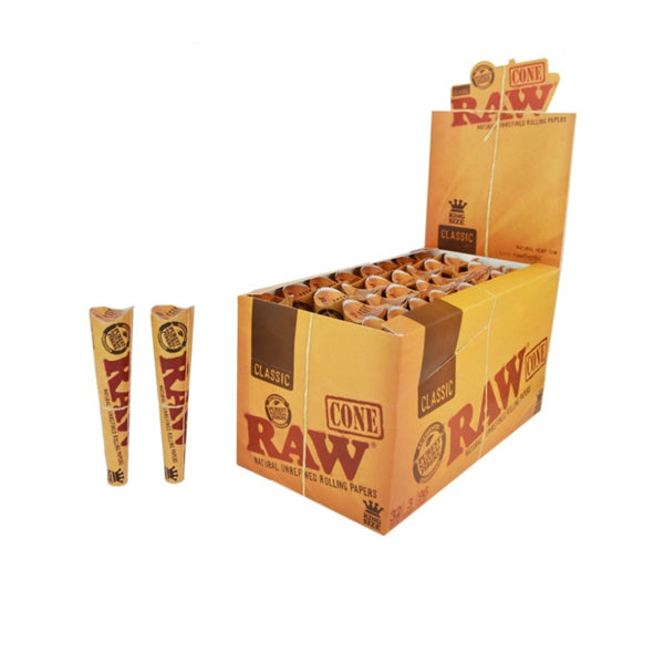 6 x 32 RAW Classic Natural Hemp 1¼ Pre-Rolled Cones - Shop Now At The CBD Hut 