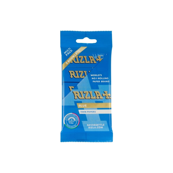 5 Pack Blue Regular Rizla Rolling Papers (Flow Pack) - Shop Now At The CBD Hut 