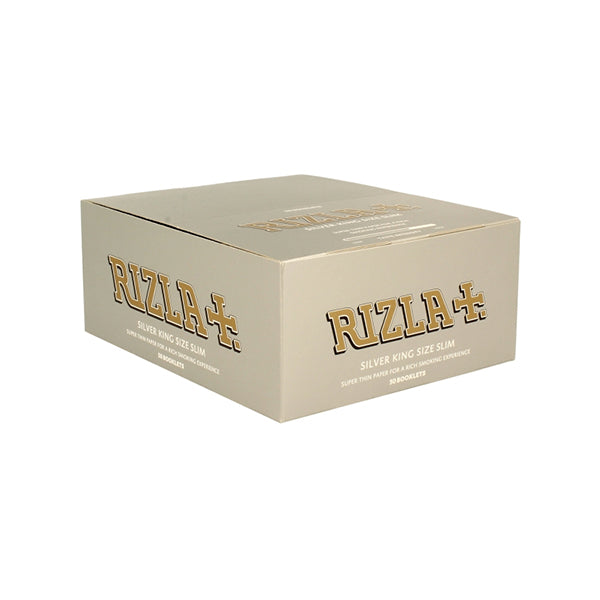 50 Silver King Size Slim Rizla Rolling Papers - Shop Now At The CBD Hut 