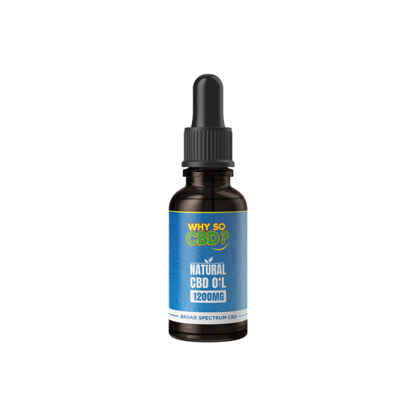 Why So CBD? 1200mg Broad-Spectrum CBD Natural Oil - 30ml - Shop Now At The CBD Hut 