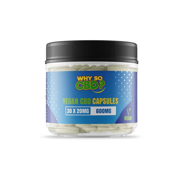 Why So CBD? 600mg CBD Vegan Capsules - 30 Caps - Shop Now At The CBD Hut 